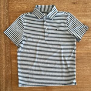 Vineyard Vines Boys’ Blue Stripe Sankaty Polo Shirt